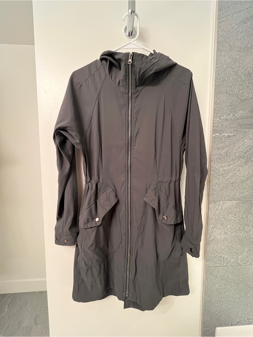 Icebreaker Women's Hooded Long Trench Coat - Charcoal